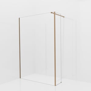 Balmani Modular inloopdouche met vaste zijwand: 140 x 200 cm, Helder glas, Brushed Rosegold profielen