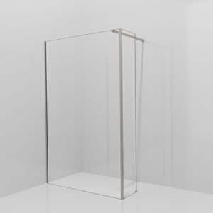 Balmani Modular inloopdouche met vaste zijwand: 130 x 200 cm, Helder glas, Brushed Inox profielen