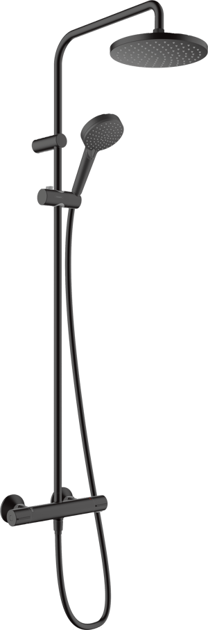 Hansgrohe Vernis Blend colonne de douche de pluie robinet thermostatique Noir Mat