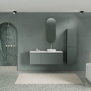Balmani Sfera badkamermeubel met Stretto wastafelblad voor waskom(men)