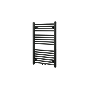 Vipera Kanza enkele handdoekradiator 50 x 80 cm centrale verwarming mat zwart Zij- en middenaansluiting 448W