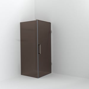 Balmani Modular douche à l'italienne avec porte: 90 x 200 cm avec porte 90 cm, Verre bronze, Profil Brushed CoolMetal