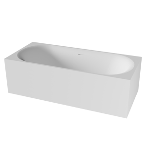 Balmani Rallanta Rechteckige Freistehende Badewanne: 180 x 80 cm, Solid Surface, Weiß matt