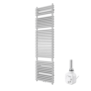 Vipera Alegria Doppel Handtuchheizkörper 50 x 180 cm Elektrische Heizung Weiß glänzend Seiten- und Mittelanschluss 1200W, inkl. Widerstand
