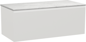 Balmani Idra by Mitra meuble salle de bains suspendu 120 x 55 cm blanc mat avec Stretto tablette simple ou double en marbre carrara