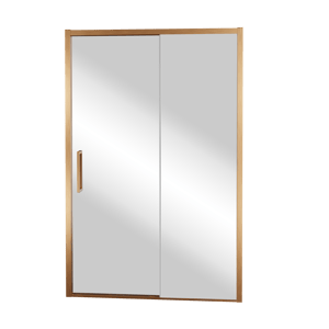 Balmani Senses Design Dusche Schiebetür, Rechts, 160 cm x 210 cm, Reflex-Spiegelglas, Profil Brushed Rosegold