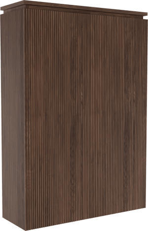 Balmani Eclips Ribs hängender Hochschrank Amerikanischer Nussbaum 90 x 32 x 130 cm, Vert. Sym. Rippe