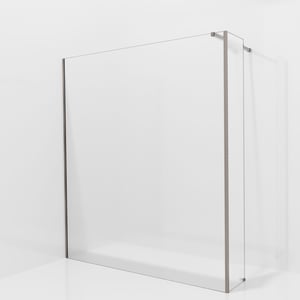 Balmani Modular Walk-In Dusche mit fester Seitenwand: 180 x 200 cm, Ribs, inklusive Coating, Profil Brushed GunMetal