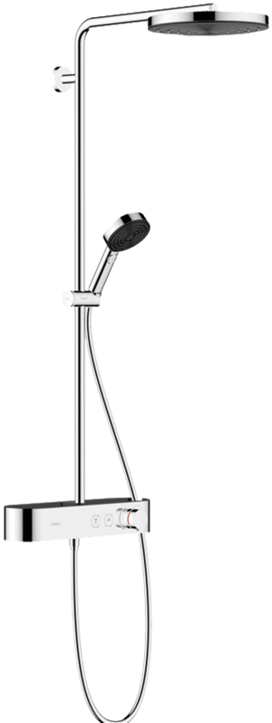Hansgrohe Pulsify 260 Regendusche Duschsystem mit Thermostatbatterie: Wandmontage, Chrom Glänzend