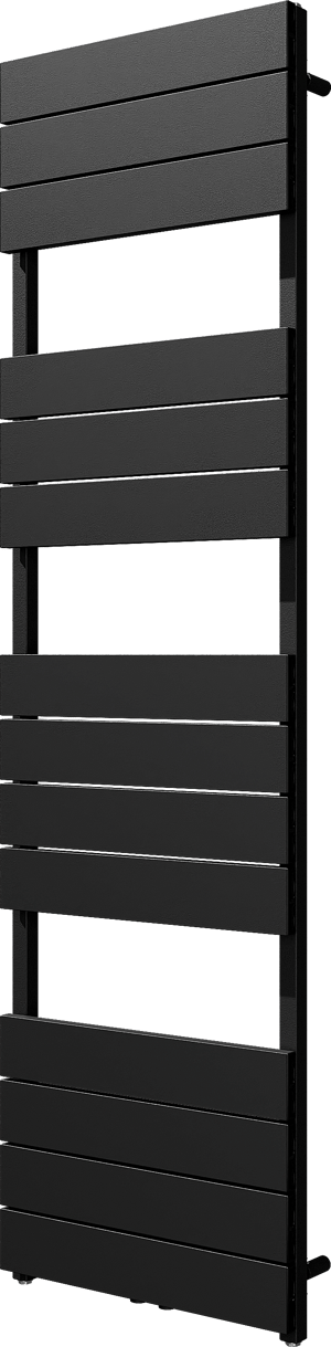 Vipera Teide enkele handdoekradiator 50 x 180 cm zowel elektrisch als cv mogelijk mat zwart zij- en middenaansluiting 1017W