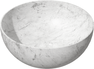 Balmani Bari XS Aufsatzwaschbecken: Carrara-Marmor, rund, Ø 22 cm