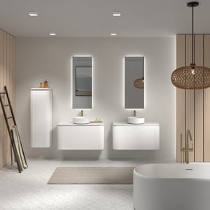 Balmani Moon meuble salle de bains avec tablette pour vasques Moon