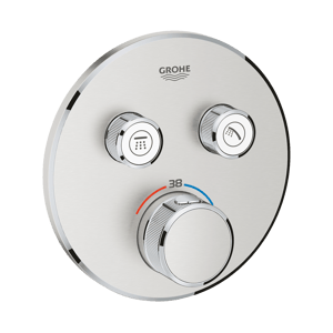 Grohe Grohtherm SmartControl Round thermostatische inbouw douchekraan 2 functies Supersteel
