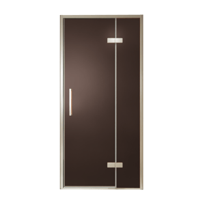 Balmani Senses Design porte pivotante à droite 100 cm x 210 cm verre Bronze, Profil Brushed CoolMetal