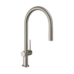Hansgrohe Talis M54 210 2jet, Küchenarmatur mit ausziehbarer Handbrause: RVS-look