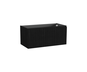Storke Ribs meuble sous-lavabo suspendu 105 x 52 cm chêne noir 2 tiroirs