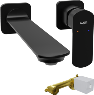 Blaufoss Bodan robinet de lavabo encastré noir mat incl élément intégré