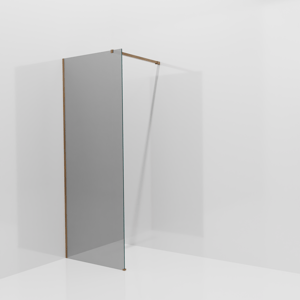 Balmani Modular douche à l'italienne: 80 x 200 cm, Verre miroir reflex, Profil Brushed Rosegold