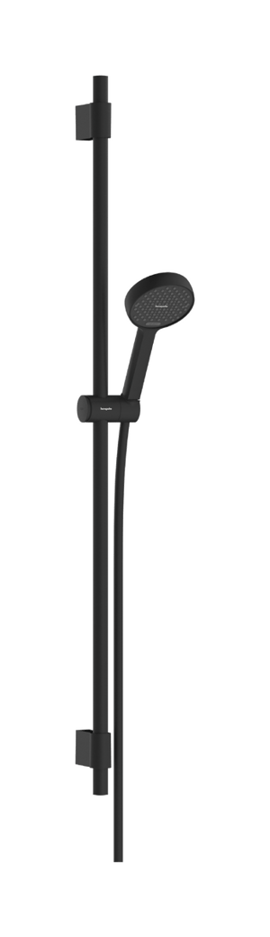 Hansgrohe Activera Select S 95 Duschstange 105 cm mit Brausekopf 9,5 cm, 2 Strahlarten, Schwarz matt