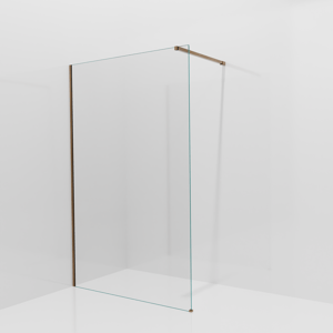 Balmani Modular douche à l'italienne: 130 x 200 cm, Verre transparent, Profil Brushed Rosegold