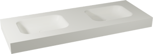 Balmani Arcato dubbele wastafel matte Solid Surface 150 x 55 cm, exclusief crepine