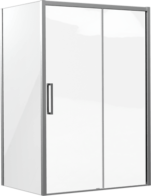 Luca Varess Senses douchecabine met schuifdeur en vaste zijwand 140 x 100 cm helder glas glans chroom profiel