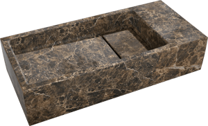 Balmani Mood Handwaschbecken: Dark Emperador Marmor, 45 x 20 cm