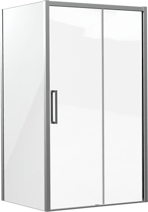 Luca Varess Senses douchecabine met schuifdeur en vaste zijwand 120 x 100 cm helder glas glans chroom profiel