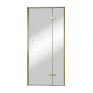 Balmani Senses Design Dusche Drehtür, Rechts, 100 cm x 210 cm, Reflex-Spiegelglas, Profil Brushed Champagner Gold