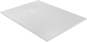 Balmani Vega douchebak 120 x 90 cm composietmarmer mat wit leisteenstructuur