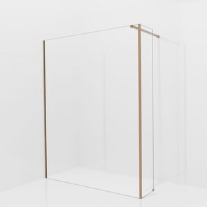Balmani Modular inloopdouche met vaste zijwand: 160 x 200 cm, Helder glas, Brushed Rosegold profielen