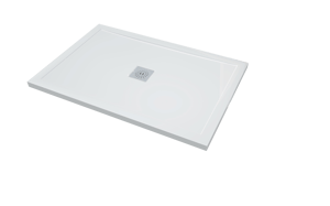 Linie Playa douchebak 120 x 80 cm composietmarmer Hoogglans Wit