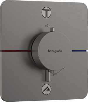 Hansgrohe Showerselect Comfort Q thermostat de douche encastré 2 évacuations Brushed Black Chrome