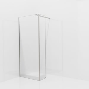 Balmani Modular inloopdouche met vaste zijwand: 90 x 200 cm, Ribs met coating, Brushed Inox profielen