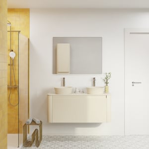 Storke Soft meuble salle de bains avec tablette pour vasques Tavola Soft