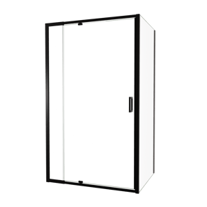 Luca Varess Vidor Telescope douchehoek met draaideur en vaste zijwand 120 x 90 cm helder glas mat zwart profiel