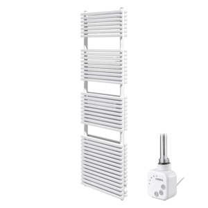 Vipera Vesuvio sèche-serviettes Doublé 50 x 180 cm chauffage électrique blanc mat raccordement latéral et central possible 1.500W, résistance incluse