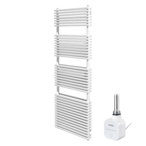 Vipera Vesuvio Doppel Handtuchheizkörper 60 x 180 cm Elektrische Heizung Weiß matt Seiten- und Mittelanschluss 1500W, inkl. Widerstand