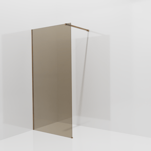 Balmani Modular inloopdouche: 100 x 200 cm, Brons glas, Brushed Rosegold profielen