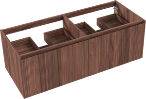 Balmani Fila zwevende wastafelonderkast 135 x 55 cm fineer notelaar 4 lades