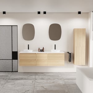 Balmani Mitra badkamermeubel met Stretto wastafelblad voor waskom(men)