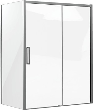 Luca Varess Senses douchecabine met schuifdeur en vaste zijwand 160 x 100 cm helder glas glans chroom profiel