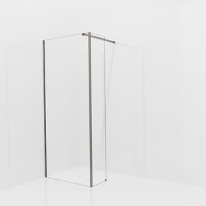 Balmani Modular inloopdouche met vaste zijwand: 90 x 200 cm, Helder glas, Brushed GunMetal profielen