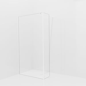 Balmani Modular inloopdouche met vaste zijwand: 110 x 200 cm, Helder glas, Mat witte profielen