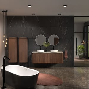 Balmani Moon meuble salle de bains avec tablette pour vasques Moon