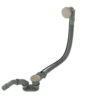 Santeg Unibath badafvoer met overloop 70cm Brushed Coolmetal