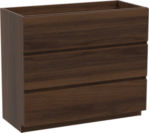 Storke Edge staande wastafelonderkast 100 x 46 cm notelaar 3 lades