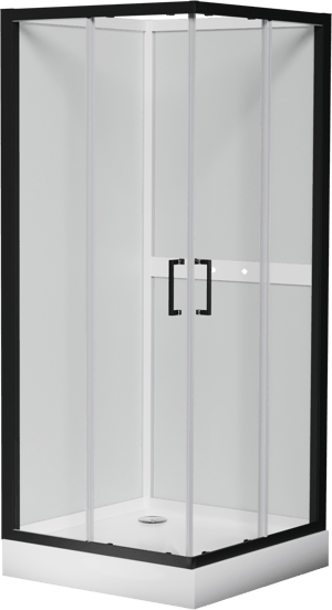 Luca Varess Talan cabine de douche avec portes coulissantes 90 x 90 cm verre transparent profil noir mat