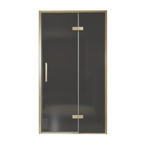 Balmani Senses Design porte pivotante à droite 120 cm x 210 cm verre fumé, Profil Brushed Champagne Gold, coating inclus