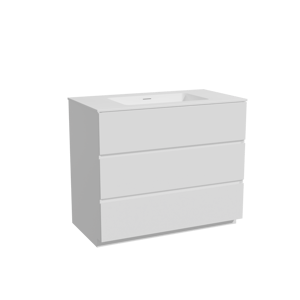 Storke Edge staand badmeubel 95 x 52 cm mat wit met Mata enkele wastafel in solid surface mat wit